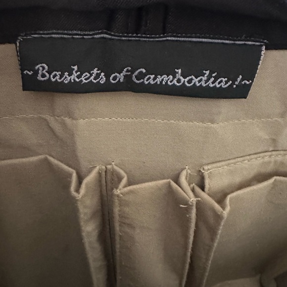 Baskets of Cambodia! Petite Curved Avi in Crimson Shoulder Bag - Picture 6 of 10